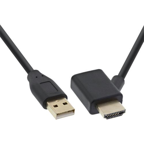 InLine® HDMI Adapter Stecker Buchse mit USB Power Einspeisung 0,5m