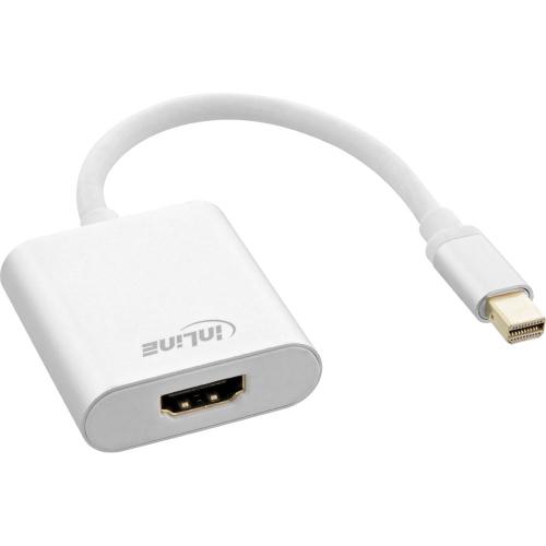 InLine® Mini DisplayPort HDMI Konverter mit Audio 4K 60Hz weiß 0,15m