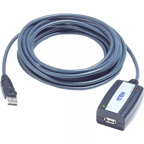 ATEN UE250 Repeater USB 2.0 Aktiv Verlängerung mit Signalverstärkung Stecker A an Buchse A 5m