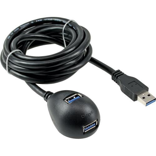InLine® USB 3.2 Gen.1 Verlängerung, USB A Stecker / Buchse, schwarz, mit Standfuß