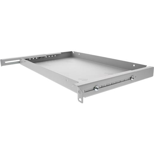 Preview: 19" Fachboden perforiert 1HE 250mm 15kg Triton RAC-UP-250-A4 lichtgrau