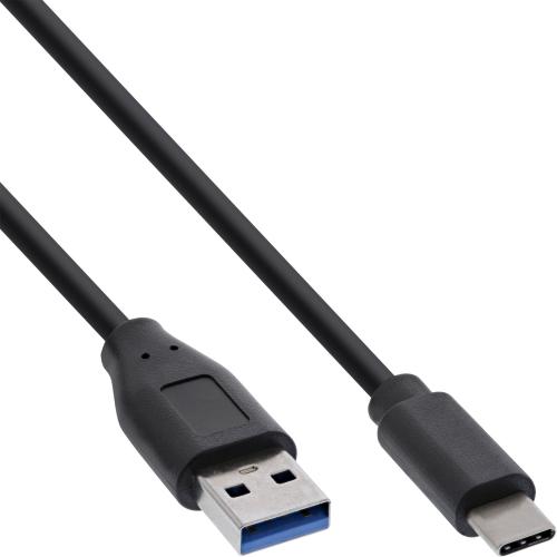 InLine® USB 3.2 Gen.1x2 Kabel, USB-C Stecker an A Stecker, schwarz