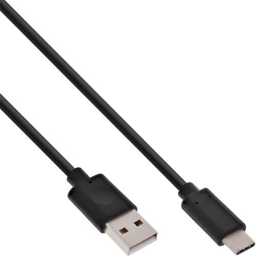InLine® USB 2.0 Kabel, USB-C Stecker an A Stecker, schwarz