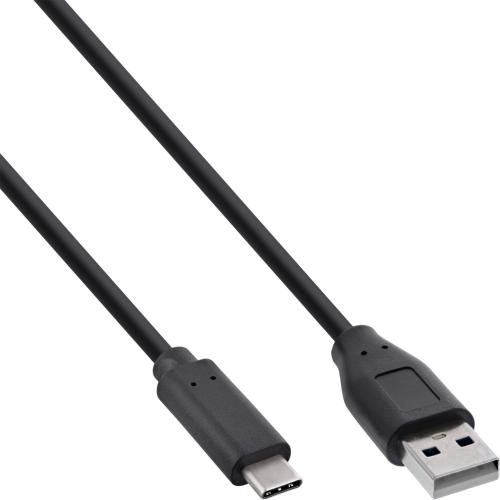 InLine® USB 2.0 Kabel, USB-C Stecker an A Stecker, schwarz