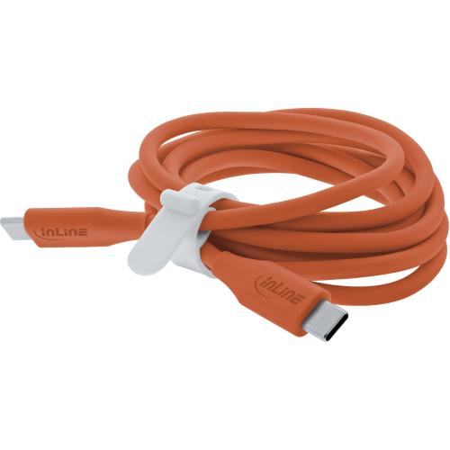 Preview: USB-C Schnellladekabel 100W orange, Silikon, PD