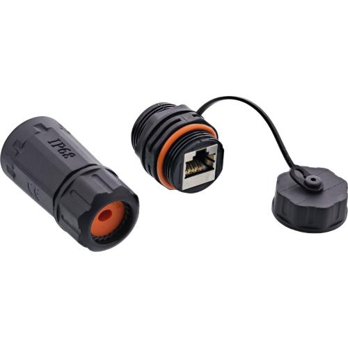 RJ45-Outdoor-Kupplungs-Set Cat.6A, IP68, geschirmt, mit Staubschutzkappe