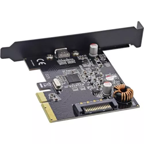InLine® Schnittstellenkarte PCIe x4 USB 3.2 Gen.2x2 1x USB Typ-C inkl. Low-Profile Slotblech
