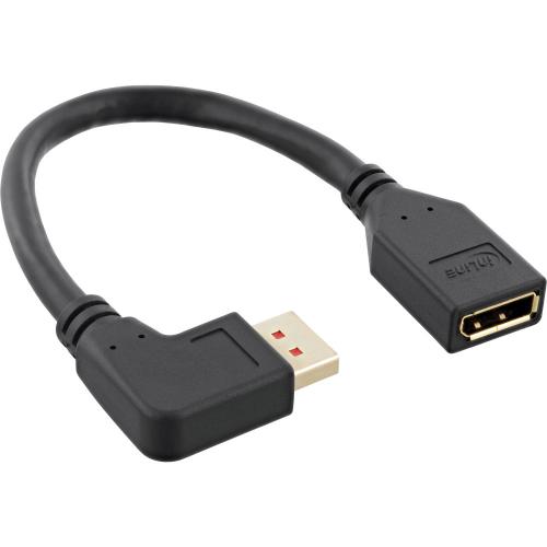 InLine® DisplayPort 1.4 Adapterkabel ST/BU 8K4K links gewinkelt schwarz/gold 0,15m