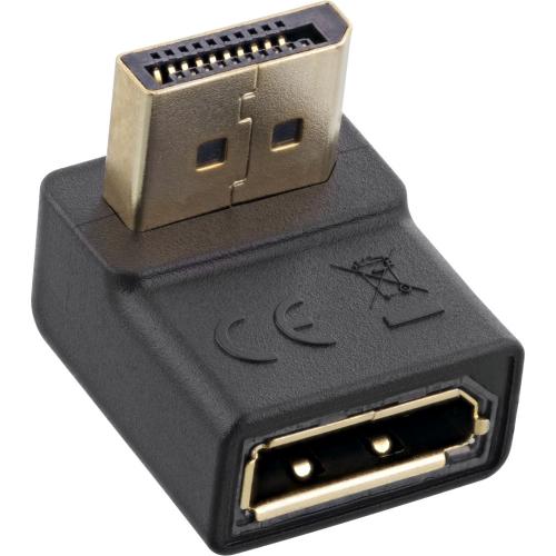Preview: InLine® DisplayPort Adapter DisplayPort Stecker / Buchse nach unten gewinkelt