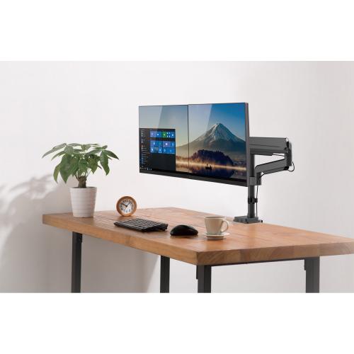 InLine® Tischhalterung mit Lifter beweglich für zwei Monitore bis 82cm (32") max. 9kg