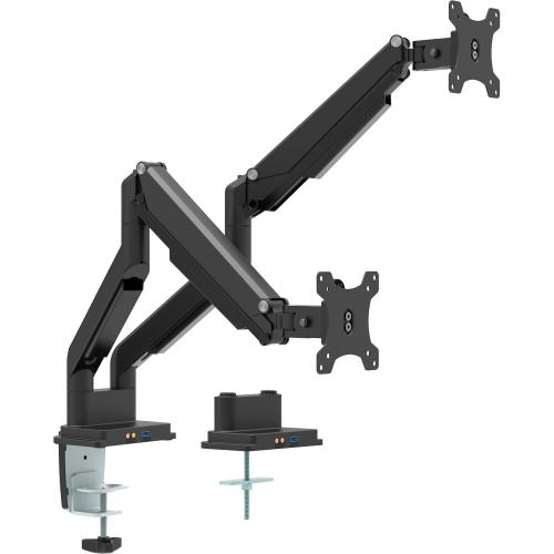 InLine® Tischhalterung mit Lifter und USB/Audio beweglich für zwei Monitore bis 81cm (32") max. 9kg