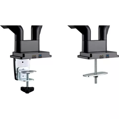 InLine® Tischhalterung mit Lifter und USB/Audio beweglich für zwei Monitore bis 81cm (32") max. 9kg