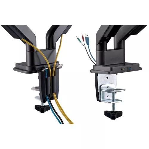 InLine® Tischhalterung mit Lifter und USB/Audio beweglich für zwei Monitore bis 81cm (32") max. 9kg