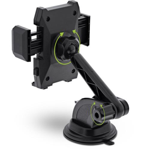 Preview: InLine® KFZ Smartphone Halterung mit Saugnapf oder für Lüftungsgitter ONE CLICK EASY II universal