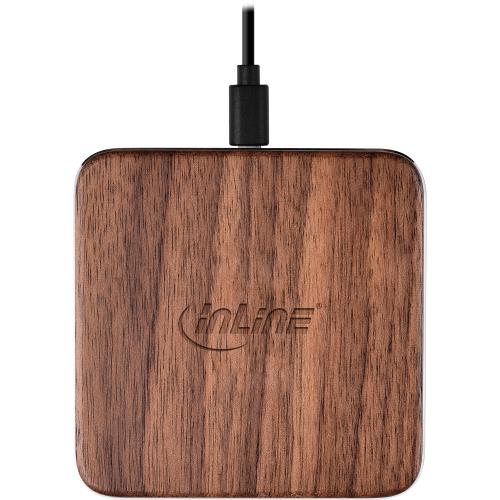 InLine® Qi woodcharge wireless fast charger Smartphone kabellos laden - 5/7,5/10W