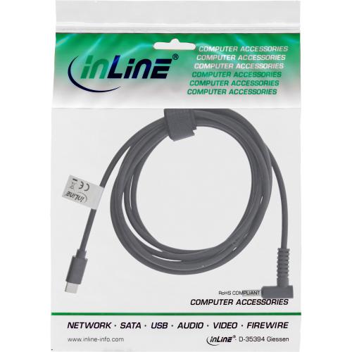 Preview: InLine® USB Typ-C zu HP Notebook (rund/klein) Ladekabel 2m