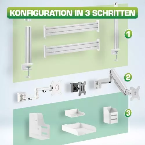 InLine® Slatwall Panel Aluminium für Wandhalterung weiß 1,2m