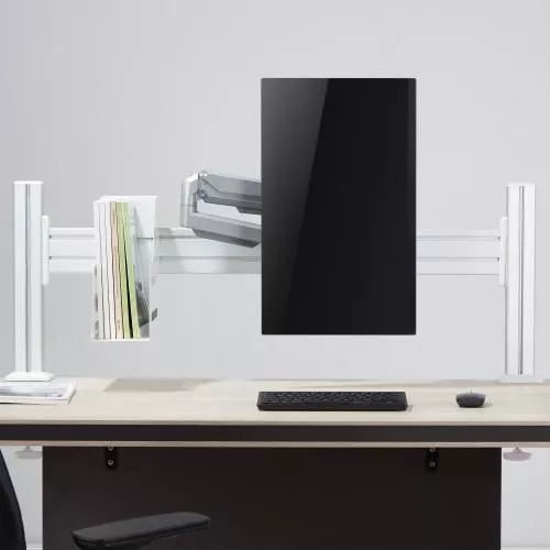 Slatwall Lifter Monitorhalterung – Höhenverstellbare Halterung für 17"-32" Monitore, silbergrau