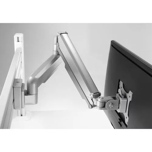 Slatwall Lifter Monitorhalterung – Höhenverstellbare Halterung für 17"-32" Monitore, silbergrau