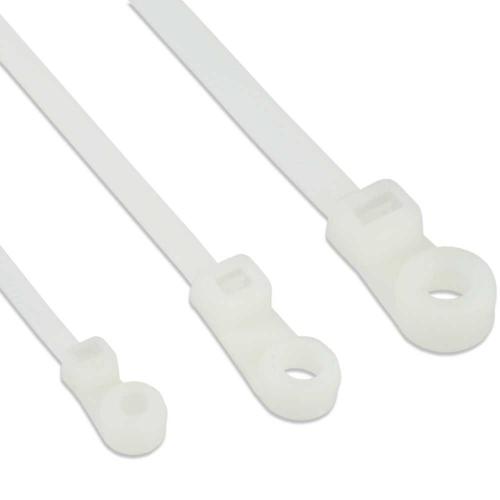Kabelbinder mit Montageloch 200 × 4,8 mm – Natur, 100 Stück
