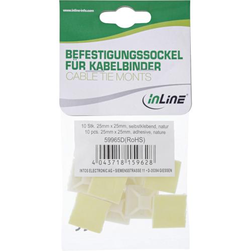 Preview: Befestigungssockel 25 x 25 mm – Selbstklebend, Natur, 10 Stück