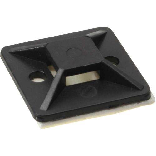 Befestigungssockel 20 x 20 mm – Selbstklebend, Schwarz, 10 Stück