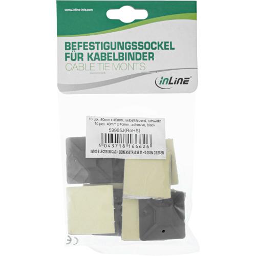 Preview: Befestigungssockel 40 x 40 mm – Selbstklebend, Schwarz, 10 Stück