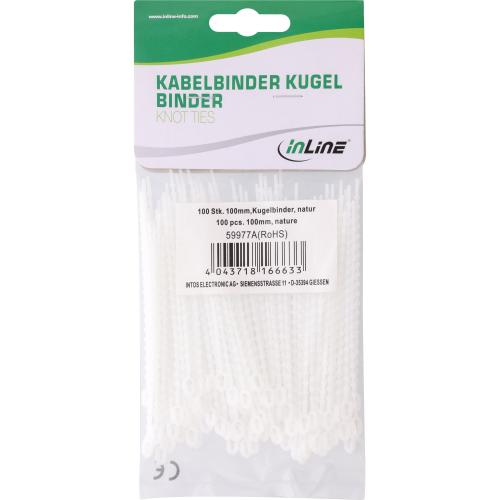 Preview: Kabelbinder Kugelbinder – 100 mm – natur – 100 Stück