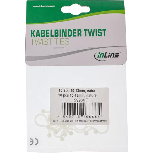 Preview: Kabelbinder Twist – 10–13 mm – natur – 10 Stück