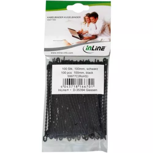 InLine® Kabelbinder Kugelbinder schwarz Länge 150mm 100 Stück