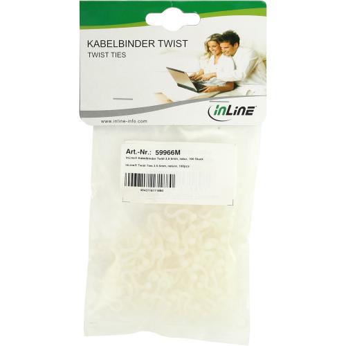 Preview: Kabelbinder Twist – 3,5–5 mm – natur – 100 Stück