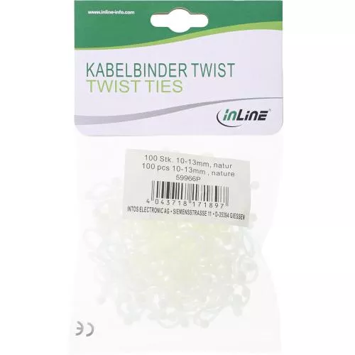 InLine® Kabelbinder Twist 10-13mm natur 100 Stück
