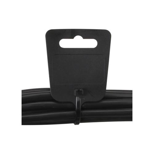 Preview: Kabelbinder mit Markierfeld & Eurolochung – 200 mm × 5 mm – schwarz – 100 Stück