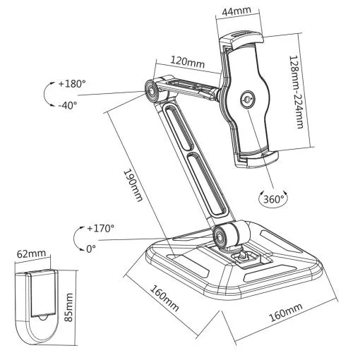 InLine® Tablet Halterung für Wand- oder Tischmontage universal für 4,7"-12,9"
