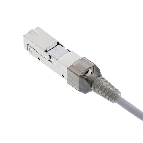 Preview: RJ45-Kabelverbinder Cat.6A, geschirmt, schmale Bauform