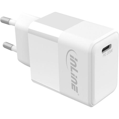 Preview: InLine® USB PD Ladegerät Single USB Typ-C Power Delivery 20W weiß