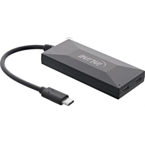 InLine® USB 3.2 Gen 1 OTG Hub USB Typ-C zu 3 Port Typ-A und 2 Port Typ-C mit 3A Netzteil schwarz