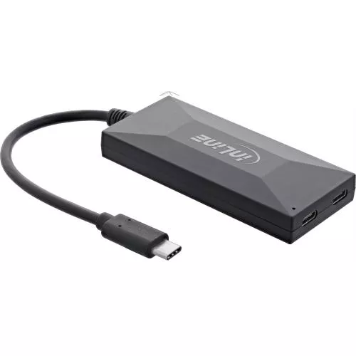 InLine® USB 3.2 Gen 1 OTG HUB USB Typ C zu 7 Port Typ A Aluminiumgehäuse schwarz ohne Netzteil