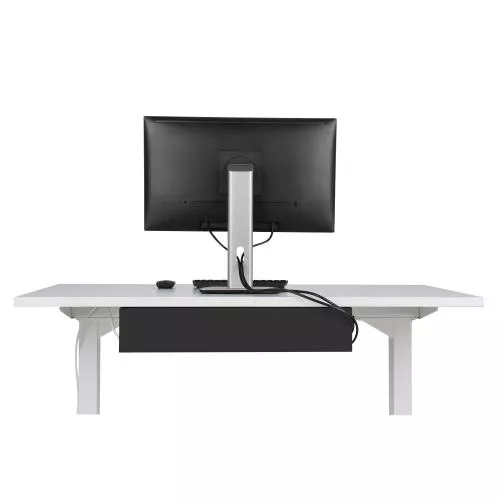 Kabelführungssystem für Untertisch-Montage, Stahl, Weiß, 600 mm