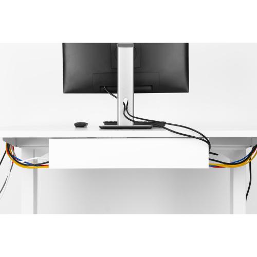 InLine® Kabelführungssystem für Untertisch Montage weiß