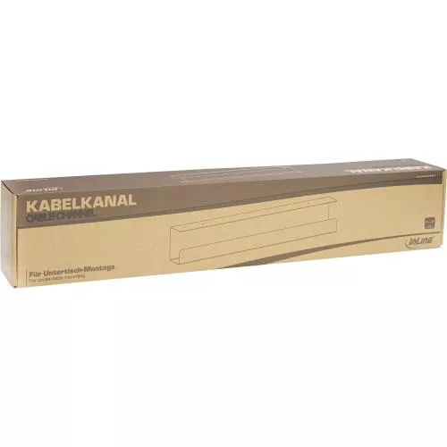 Kabelführungssystem für Untertisch-Montage, Stahl, Weiß, 600 mm