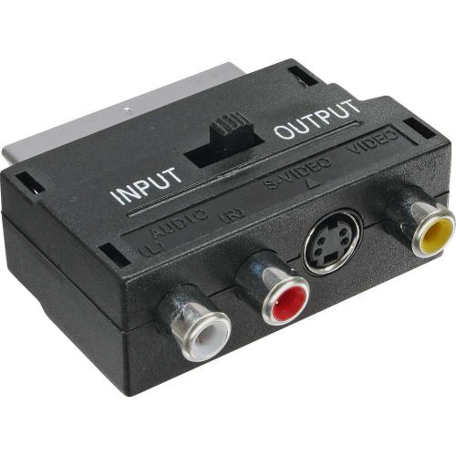 InLine® Scart Adapter Scart (in/out) an 3x Cinch Buchse und 1x S-VHS Buchse