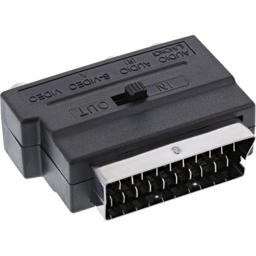 Preview: InLine® Scart Adapter Scart (in/out) an 3x Cinch Buchse und 1x S-VHS Buchse