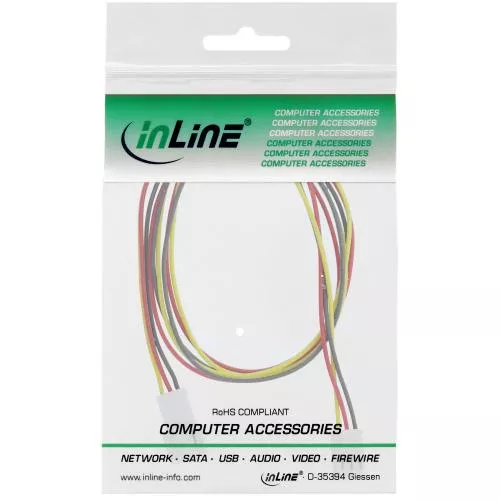 InLine® Lüfterkabel Verlängerung 3pol Molex Stecker Buchse Länge 0,3m