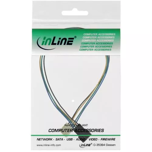 InLine® Lüfterkabel Verlängerung PWM 4pol Molex Stecker Buchse 0,3m