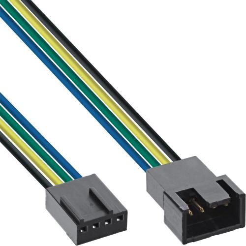 Preview: InLine® Lüfterkabel Verlängerung PWM 4pol Molex Stecker Buchse 0,7m