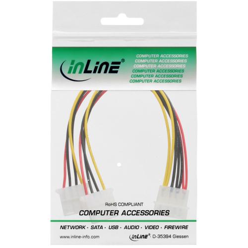 Preview: InLine® Strom Y-Kabel intern 1x 13,34cm (5,25") an 2x 13,34cm (5,25")
