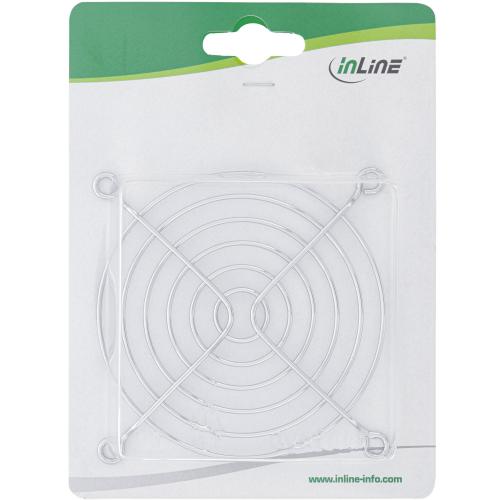 Preview: InLine® Lüftergitter Metall verchromt 92x92mm
