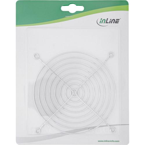 Preview: InLine® Lüftergitter Metall verchromt 120x120mm