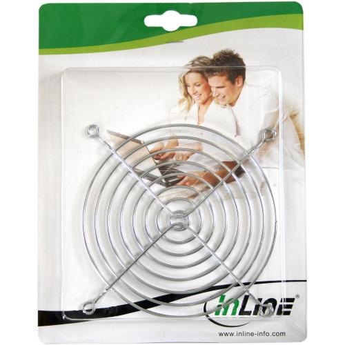 Preview: InLine® Lüftergitter Metall verchromt 80x80mm